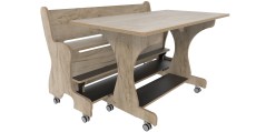 Hoogzit tafel L120 x B64 cm grey craft ook met 1 bank Tangara Groothandel voor de Kinderopvang Kinderdagverblijfinrichting5